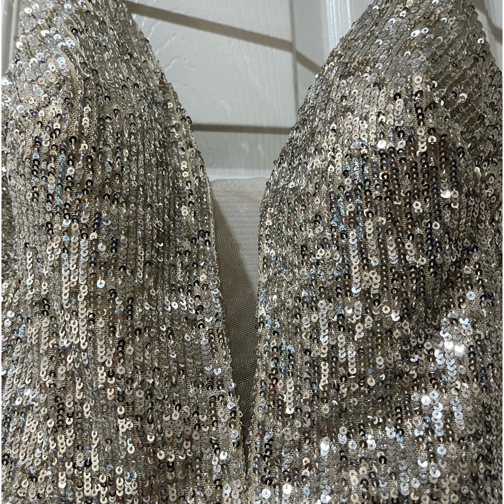 Beige Sequins Dress